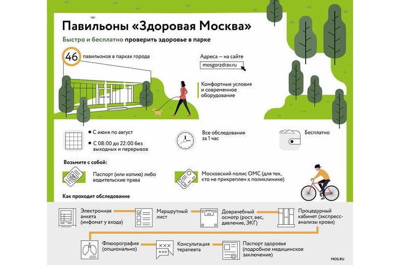Диспансеризация в парке: почти 35 тысяч человек проверили здоровье в павильонах «Здоровая Москва»
